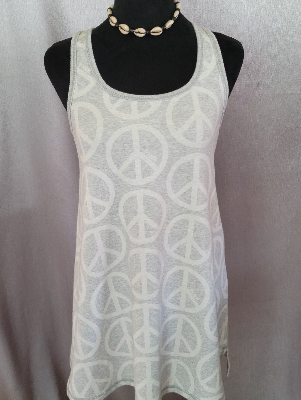 Women’s White Peace-Sign Tank Top